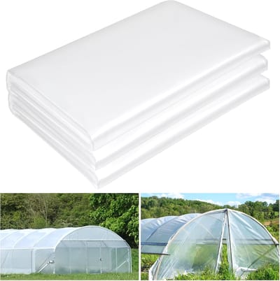 Kasfolie - Plastic kasfolie - 4 mm - PE - 2 x 3 m - Water-, zon-, vorst-, wind- en stofbestendig - Stevig en duurzaam - Geschikt voor winterkassen, landbouwbeplanting, tuinieren en doe-het-zelfprojecten - Transparant