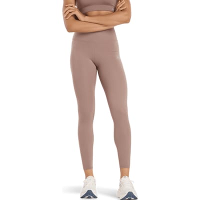New Balance High Rise Legging Leggings Dames - Bruin - Maat L - Poly Jersey