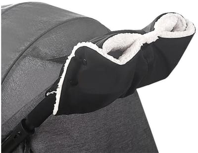 Kinderwagen Handschoenen - Winter Handschoenen voor Wandelwagen - Waterdicht - Winddicht - Handwarmer - Fleece - Unisex - 46x23cm - Universele Maat voor Kinderwagen, Buggy - Zwart