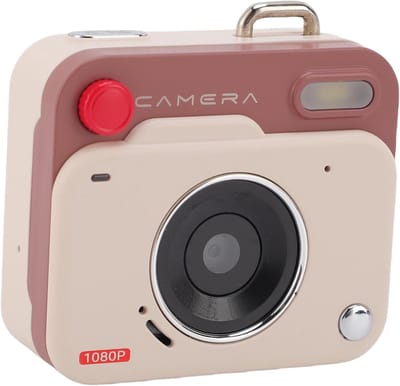 Upgrade digitale camera, 48MP 1080P retro camera met 1,77 inch LCD-scherm, compacte draagbare camera voor meisjes, jongens en tieners, ondersteunt tot 256GB, inclusief draagkoord (khakibruin)