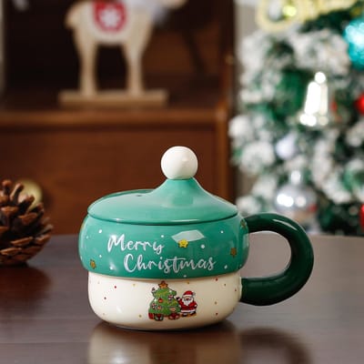 Kerstman Mok Creatieve Kerst Cartoon Keramische Kop Creatief Stelletje Schattige Waterbeker Souvenir 401-500ml