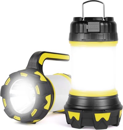 Oplaadbare LED Campinglamp met 1000 Lumen, 4 Lichtstanden, Waterdicht en Powerbankfunctie voor Kamperen, Nachtvissen en Jagen