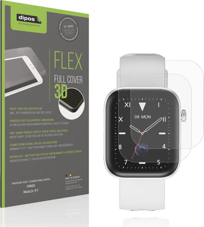 dipos FLEX – 2x Matte Screenprotector geschikt voor HMD Watch P1 | Volledige Schermbescherming | Case-Friendly