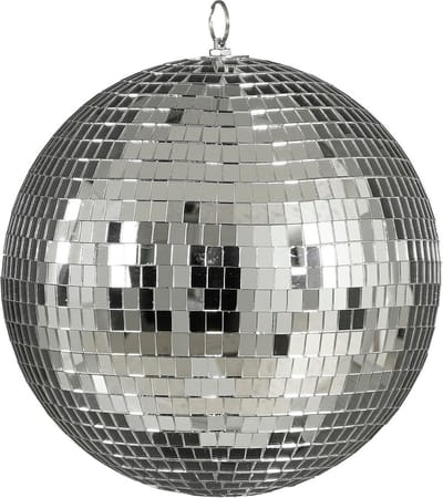 House of Seasons Grote discobal kerstbal - zilver - 25 cm - foam - spiegelbol