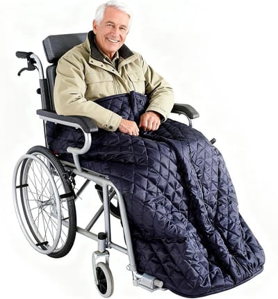 Rolstoel slipzak - Voetenzak rolstoel - Warm Blijven - Dubbellaags design - 130 cm - Blauw