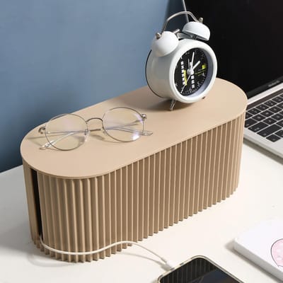 Boîte Organisateur de Câbles Grande Capacité ABS Durable Couvercle Amovible Boîte de Gestion de Cordon Isolée pour L café
