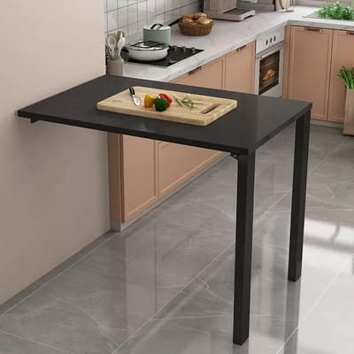 Opvouwbare wandtafel - Klaptafel bureau - Ruimte Besparen - Stevig Houtmateriaal - 75 x 50 cm - Zwart