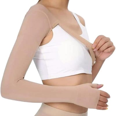 Manchon de compression pour bras pour lymphœdème Haute élasticité Manchon de récupération post-chirurgicale pour œdème lipidique Post-traitement XXL