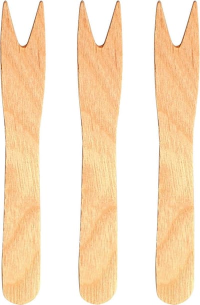 Houten frietvorkjes Display doos 2000 stuks (patat vorkjes)
