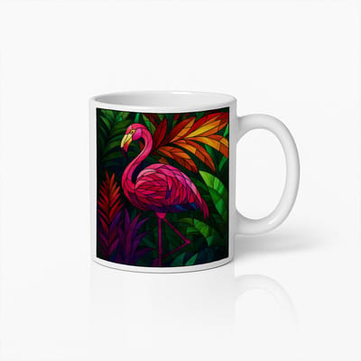 Kleurrijke Flamingo Koffiemok – Tropische Jungle Vogel Kunst Beker voor Natuurliefhebbers