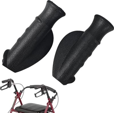 Ergonomische Rollator Handvatten, 2 Stuks, Vervangende Onderdelen voor Looprekken en Rolstoelen, Toebehoren voor Ouderen en Blessures (12 cm, Rechts en Links)