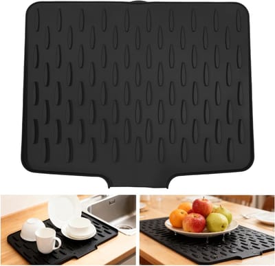 Afvoermat voor de Keuken 40x32.5cm - Silicone, Antislip en Warmtebestendig voor Droogproces