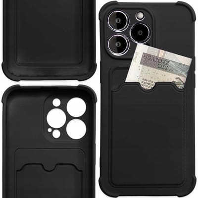 Card Armor Case étui pokrowiec pour Samsung Galaxy A22 4G portefeuille pour carte étui blindé en silicone Air Bag noir