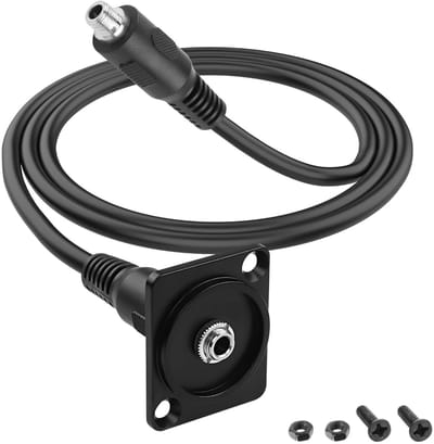 3.5mm TRRS naar D-type paneelmontage audiokabel, 4-polige stereo hoofdtelefoonadapter voor headset en laptop - 50cm verlengkabel voor audioverbindingen