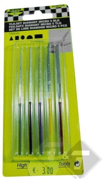 Diamant vijlset, 5 delig, micro, 100mm lengte, Benson