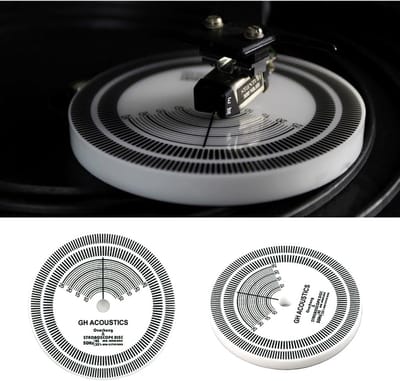 Platenspeler Toerenteller - Kalibratie Schijf - Precisie Afstellen - Stroboscopisch Patroon - 80mm Diameter - Wit
