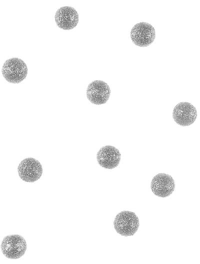 HOBI - 40 zilveren glitter decoratieve ballen 12 mm van schuim