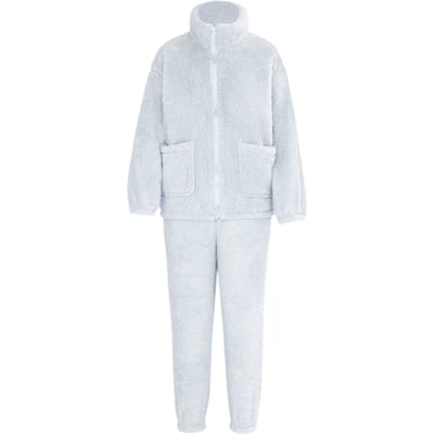Miso Dames Sherpa Fleece Loungewear Set (Blauw)