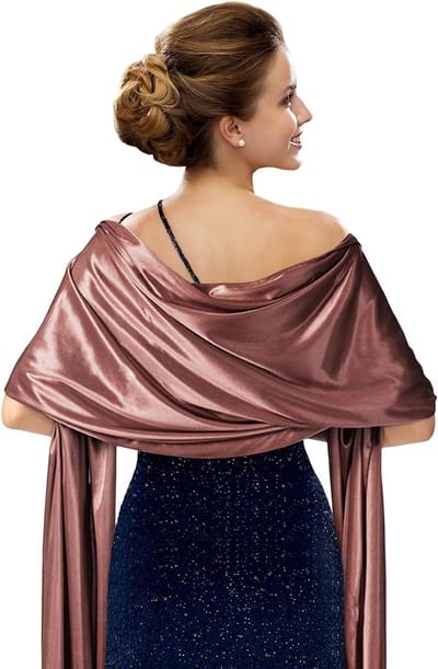 Elegante Stola - Dames Sjaal - Feestelijke Gelegenheid - Zijdezacht Materiaal - 200 x 70 cm - Zwart