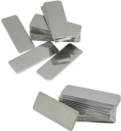 Graveren Blanco Tags 304 Roestvrij Staal - 25 Stuks - Rechthoekige Metalen Platen voor Stempelen 5 x 1,8 cm