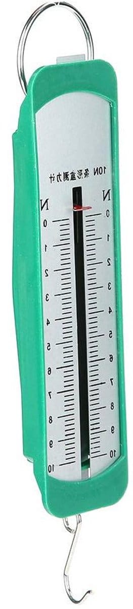 Krachtmeter - Veerdynamometer Rollenbank - Natuurkunde Experimenten - Max 10N Meetbereik - 15.5 Cm - Groen