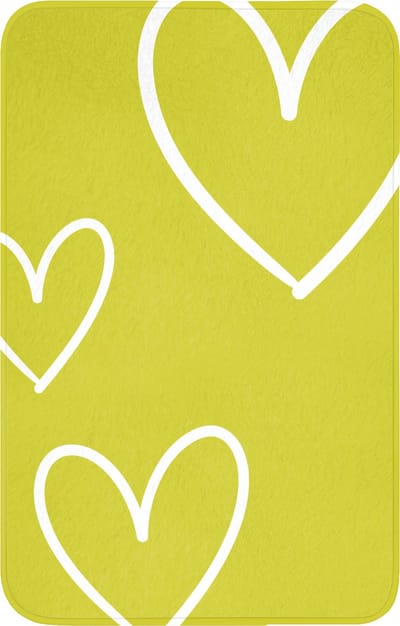 WC mat 50x80 cm - Antislip - Groen - Hartjes - Wit - Toiletmat - Vloermat - Douchemat - Toilet tapijt - Toiletmatten