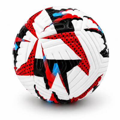 Suotu Voetbal Maat 5 - Trainingsbal met Zachte TPU Buitenlaag & Butyl Binnenbal - Voor Training en Recreatief Voetbal - Rood/Wit