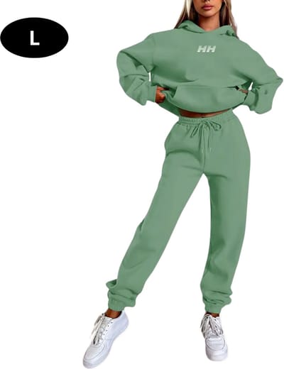 Livano Joggingpak Dames - Huispak - Volwassenen - Trainingspak - Comfortabel - Jogging Pak - Joggingsbroek - Groen - L
