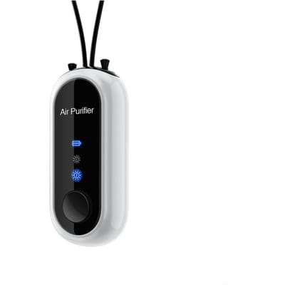 Purificateur d'air personnel rechargeable portable générateur d'ions négatifs filtre collier blanc