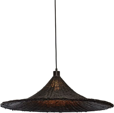 GOOD&MOJO Hanglamp Borabora - Rotan Zwart - Ø70cm - Bohemian - Hanglampen Eetkamer, Slaapkamer, Woonkamer
