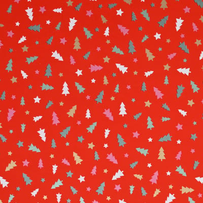 Apparaatrol Kerst Bomen Mix rood 150mx50cm
