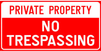 Signs-USA - Souvenir Kentekenplaat - metaal - Private-Property Rood - 15 x 30 cm