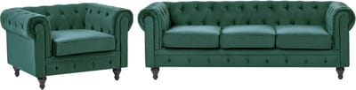 CHESTERFIELD - Woonkamerset - Smaragdgroen - Fluweel