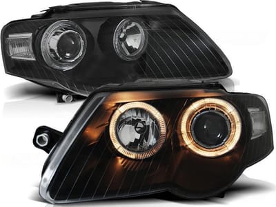 Koplampen dual halo rims VW PASSAT B6 3C 03 05-10 ANGEL EYES ZWART