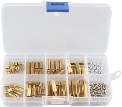 Dailygoods - 120 Stuks M3 Messing Spacer Standoff Kit - Hoogwaardige Kwaliteit - Handige Opbergdoos - Perfect voor Doe-het-zelvers - Assortiment van A...