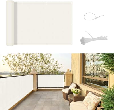 Dailygoods- Balkonscherm Waterdicht 100x1000cm - UV-bescherming 95% - Ondoorzichtig - Balkonafdekking - Windscherm - Polyester 170 g/m² - Balkonafscheiding