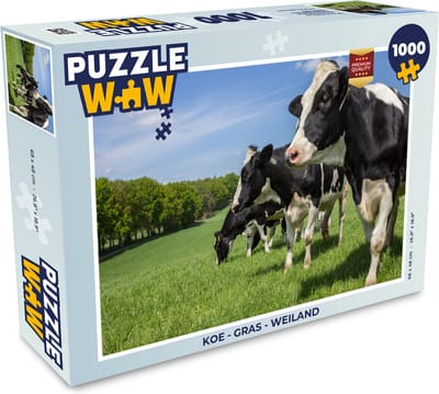 Puzzel Koe - Gras - Weiland - Legpuzzel - Puzzel 1000 stukjes volwassenen