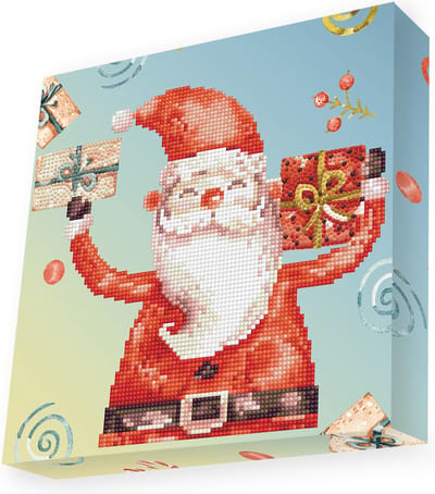 Diamond Dotz diamond painting knutselpakket Santa Cheer 28x28 cm.