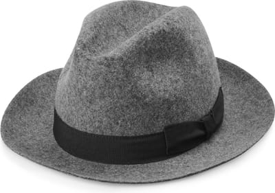 Filippo Grijze Moda Fedora met Onafgewerkte Rand