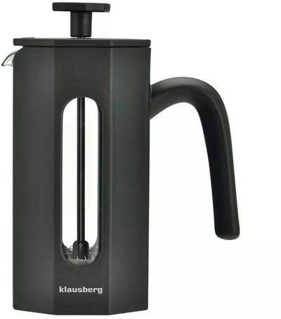 Klausberg KB7676 - Piston Koffie- en Theezetter - 0,35 Liter - Octagonaal Design- Theemaker - RVS en Boorosilicaat Glas - Geschikt voor Koffie, Thee en Kruiden