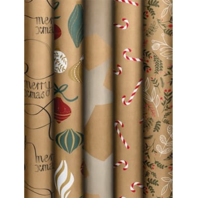 Stewo kerst cadeaupapier natural day, formaat 70 x 200 cm, assorti