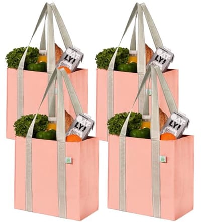 Herbruikbare Boodschappentassen 2-4 Stuks - Opvouwbare Tote Bags met Harde Bodem en Handvat