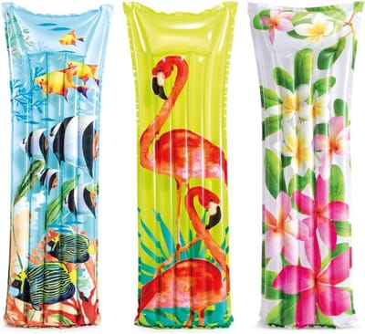 Luchtbed Bloemenprint - Opblaasbaar Matras - Zonnebaden Strand - Twee Luchtkamers - 183x69 cm - Meerkleurig