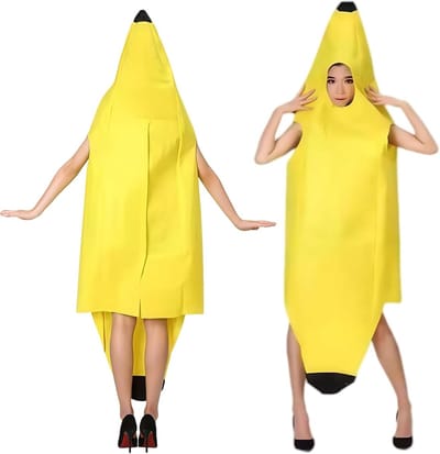 Grappig Bananen Kostuum voor Volwassenen, Lichtgewicht en Comfortabel Halloween Kostuum, Makkelijk aan en uit te trekken, Perfect voor Feestjes en Verkleedpartijen