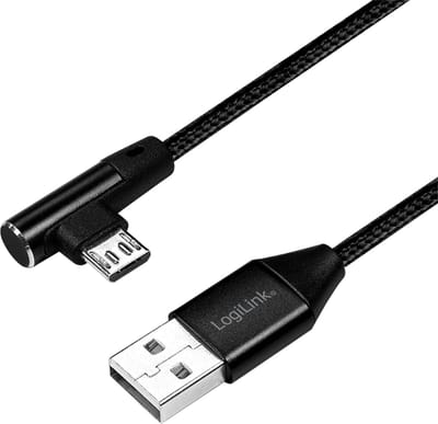 Logilink Usb A Micro Usb B Hoekkabel 1M Voor Het Aansluiten Van Apparaten