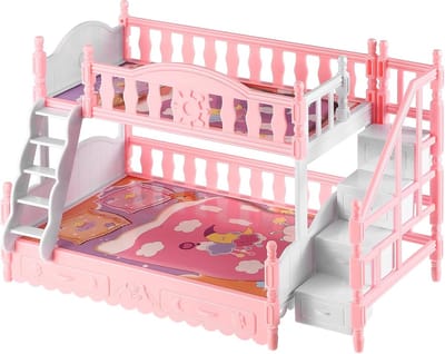 Poppenhuis Meubels - Miniatuur Bed - Poppenhuis Decoratie - Schaal 12 - 22.4X14X13CM - Zoals Afgebeeld