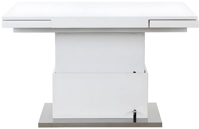 Vente-unique Salontafel LAURIA - 2 in 1 - Verhoogbaar en uittrekbaar - Gelakt mdf - Wit