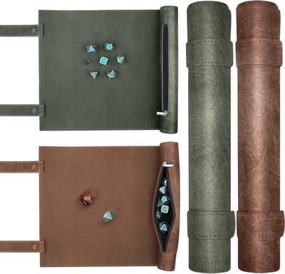 Dobbelsteen Mat Tray - Dobbelmat Set - Spel Bescherming - Magnetische Sluiting - 29 x 25 cm - Groen Camel