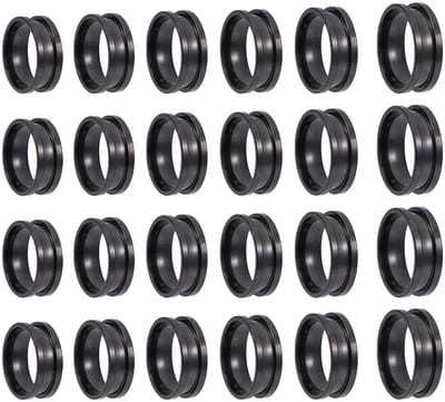 Dailygoods- Vingerring 24 stuks - Roestvrij Staal - Onbewerkt - Ronde Gegroefde Inleg - DIY Sieraden Maken - Afmetingen 16,5/18,2/19/19,9/20,7/22,3 mm