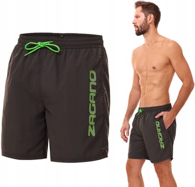 Zagano - Zwemshort heren - Maat S - Titanium - Lange zwembroek heren - Sneldrogend - Sport zwembroek - Zwembroek voor het zwembad